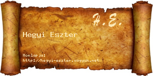 Hegyi Eszter névjegykártya